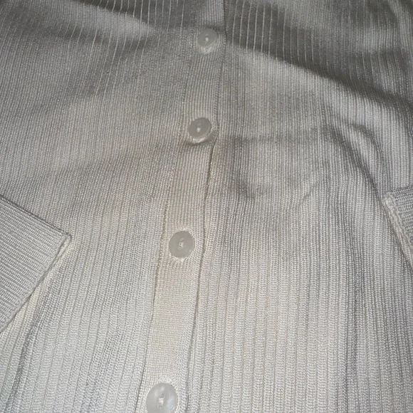 Abercrombie & Fitch Cream Ribbed Cardigan - Picture 4 of 7